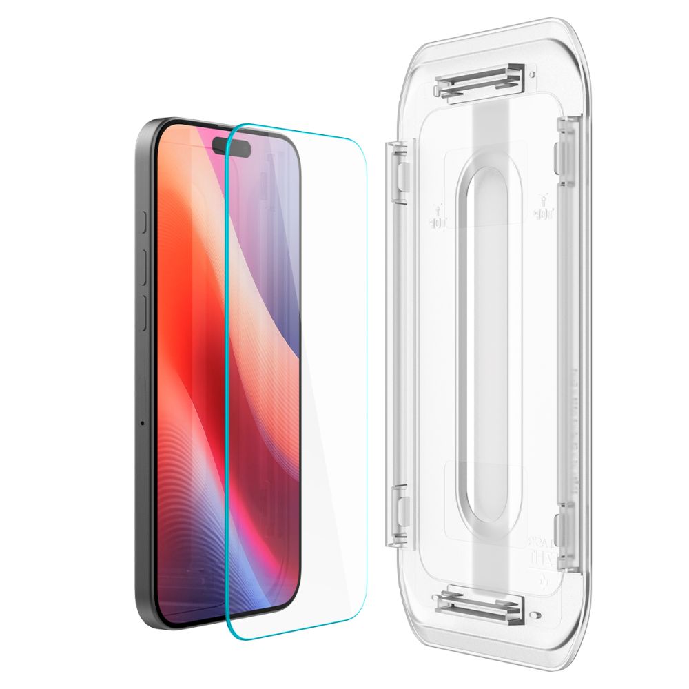 Προστατευτική Μεμβράνη Οθόνης Spigen GlastR EZ FIT για Apple iPhone 17 Pro / 17 / 16 Pro, Ενισχυμένο Γυαλί, Πλήρης Κόλληση, Σετ 2 τεμαχίων