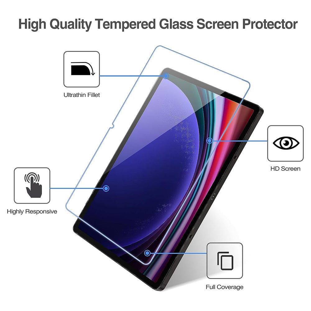 Προστατευτική μεμβράνη οθόνης Lito Classic για Samsung Galaxy Tab S9 FE / Tab S9, ασφαλισμένο γυαλί, πλήρης κόλλα, 2.5D