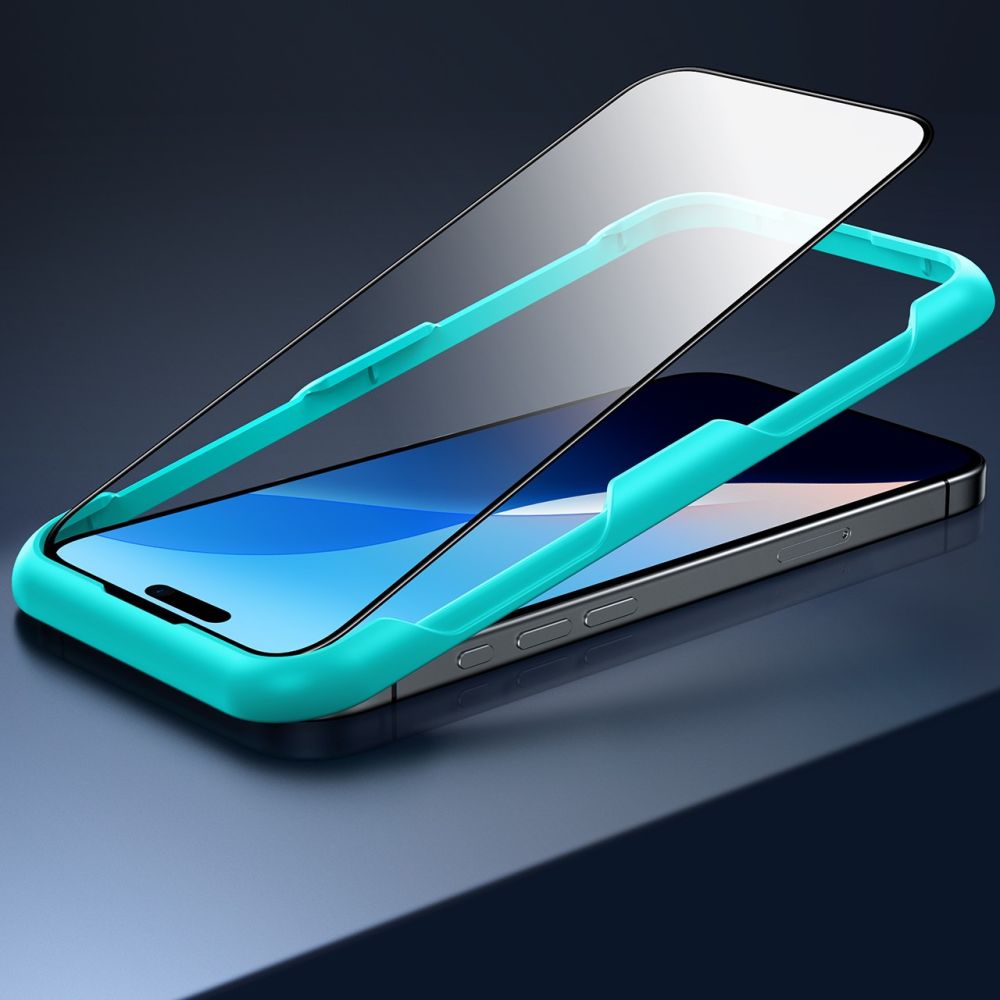 Προστατευτική Μεμβράνη Οθόνης ESR για Apple iPhone 16 Pro Max, Ενισχυμένο Γυαλί, Πλήρης Κόλληση, Σετ 2 τεμαχίων, Μαύρη
