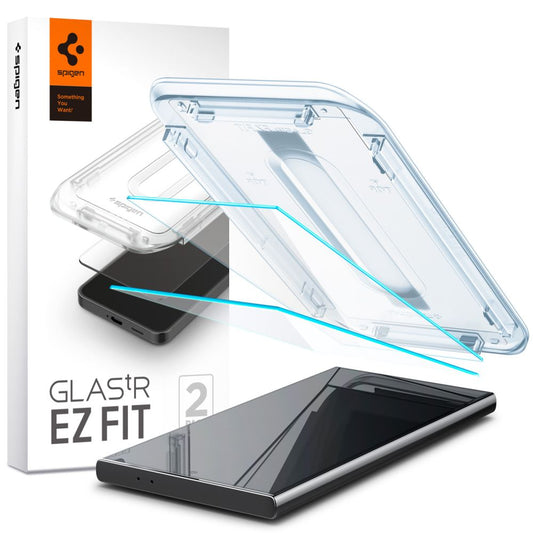 Προστατευτικό οθόνης Spigen EZ FIT για Samsung Galaxy S24 Ultra S928, με προστασία γυαλιού, πλήρης κόλλα, σετ 2 τεμαχίων