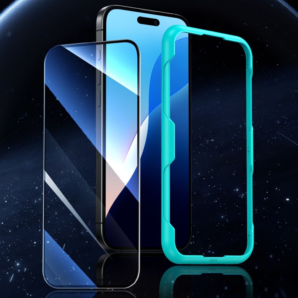Προστατευτική Μεμβράνη Οθόνης ESR για Apple iPhone 16 Pro Max, Ενισχυμένο Γυαλί, Πλήρης Κόλληση, Σετ 2 τεμαχίων, Μαύρη