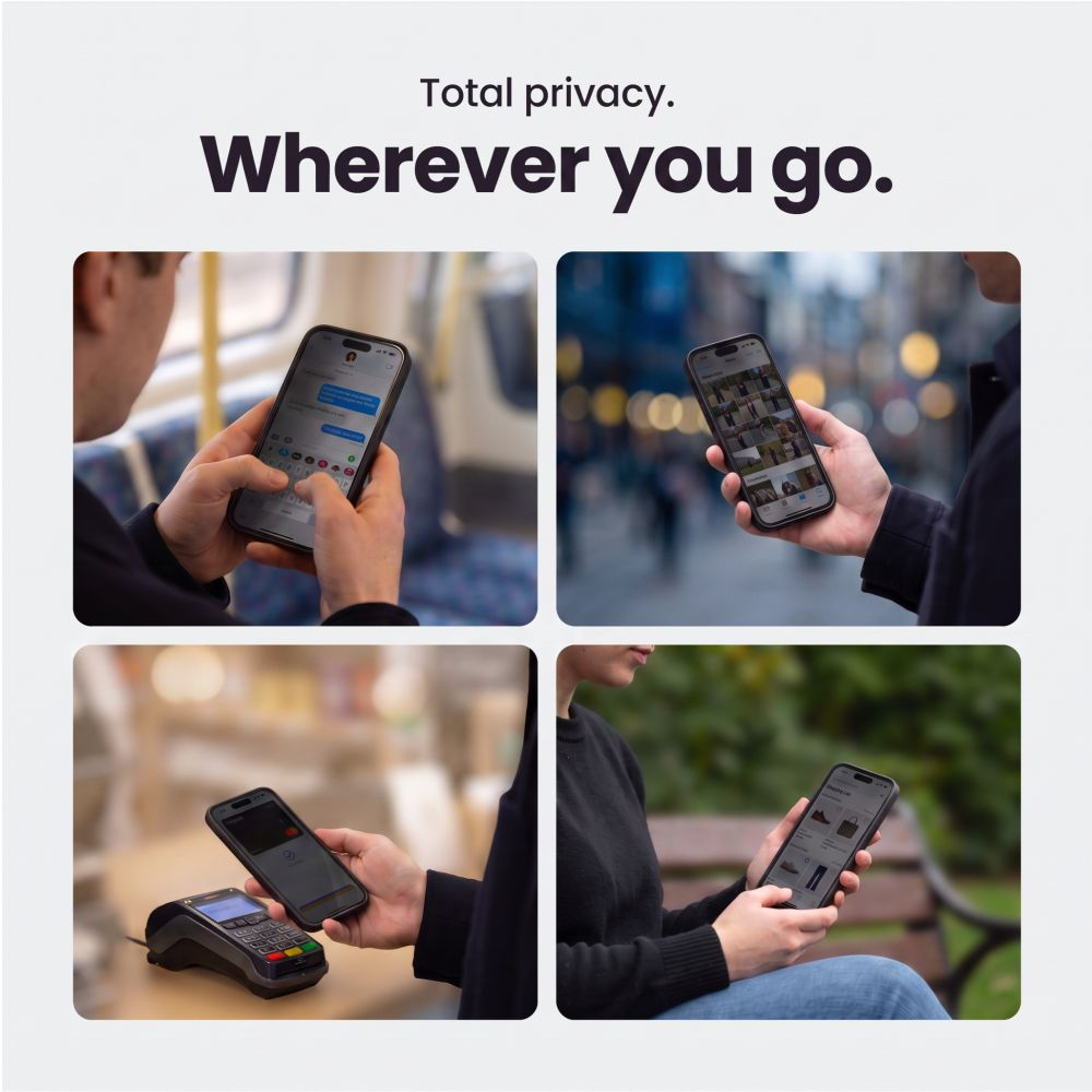 Privacy Screen Protector Tech-Protect OneTouch for Apple iPhone 18 Pro Max, Tempered Glass, Full Glue, Set of 2 pieces