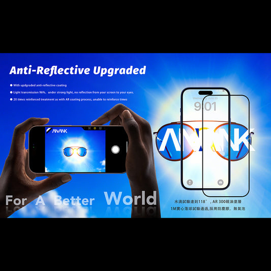 Προστατευτική Μεμβράνη Οθόνης Anank Anti Reflection για Apple iPhone 17 Pro, Θωρακισμένο Γυαλί, Full Glue, 2.5D, Μαύρη