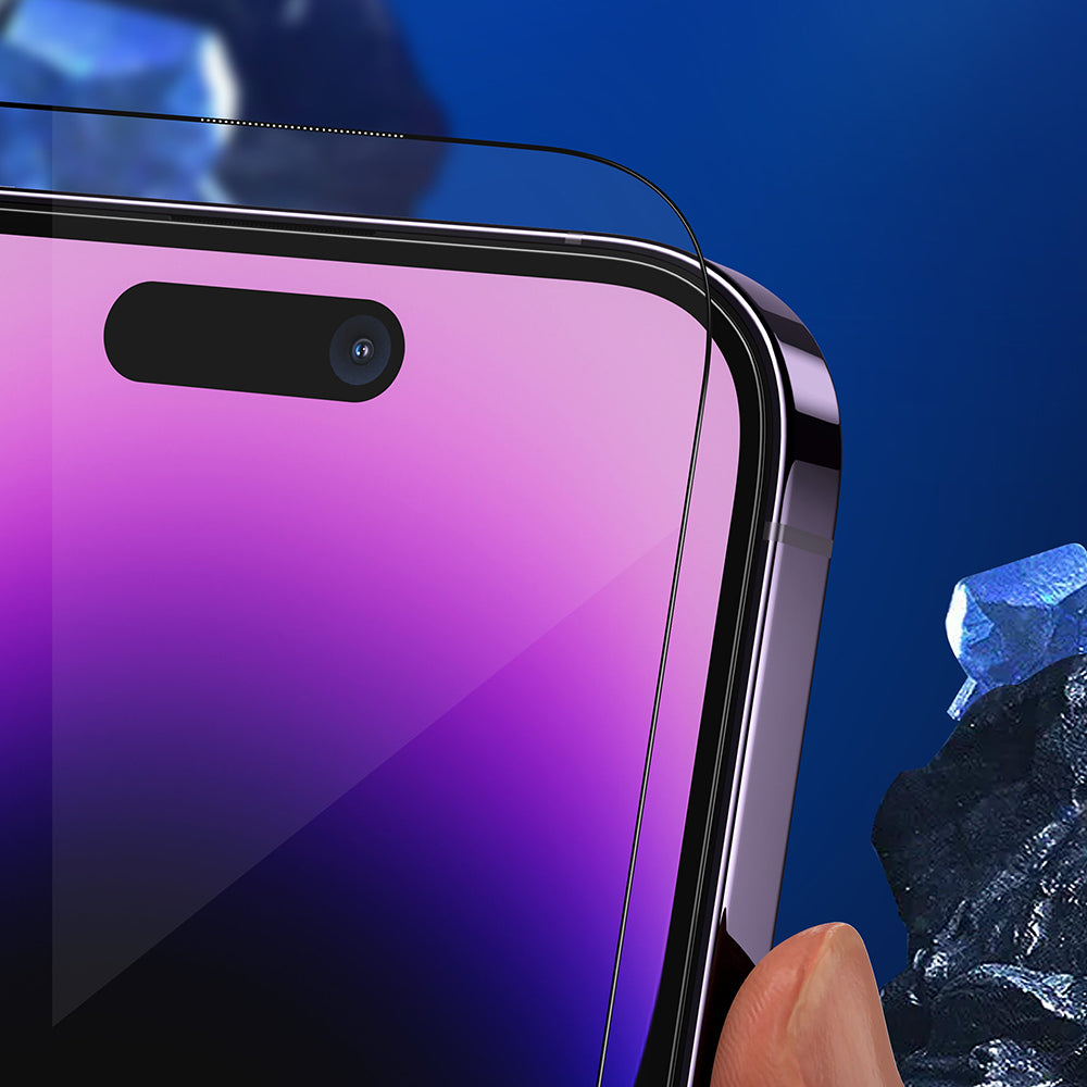 Προστατευτική μεμβράνη οθόνης Blueo Anti-Broken για Apple iPhone 17 Pro / 17 / 16 Pro, ασφαλισμένο γυαλί, πλήρης κόλλα, μαύρο