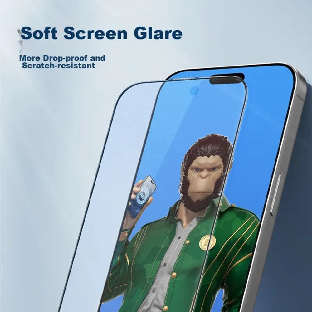 Προστατευτική μεμβράνη οθόνης Blueo Anti-Glare για Apple iPhone 14 Pro Max, ασφαλισμένο γυαλί, πλήρης κόλλα, μαύρο