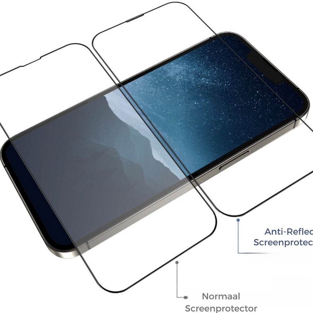 Προστατευτική μεμβράνη οθόνης Blueo Anti-Reflective HD Applicator Pro για Apple iPhone 14 Pro Max, Ασφαλισμένο γυαλί, Πλήρης κόλλα, Μαύρο