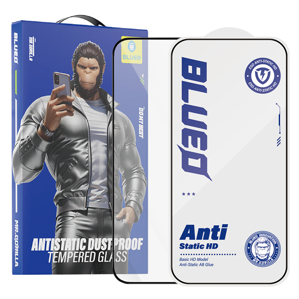 Προστατευτική μεμβράνη οθόνης Blueo Anti-Static HD για Apple iPhone 12 Pro Max, ασφαλισμένο γυαλί, πλήρης κόλλα, μαύρο
