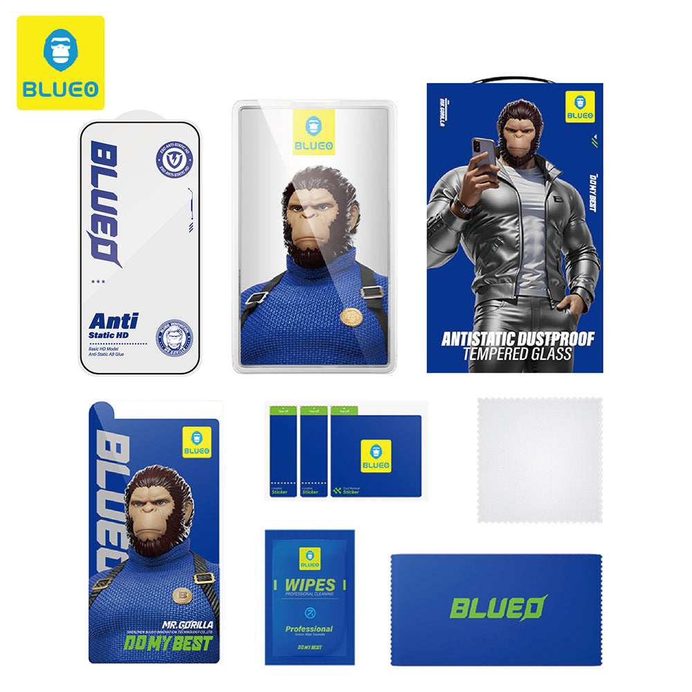 Προστατευτική μεμβράνη οθόνης Blueo Anti-Static HD για Apple iPhone 14 Plus / 13 Pro Max, ασφαλισμένο γυαλί, πλήρης κόλλα, μαύρο