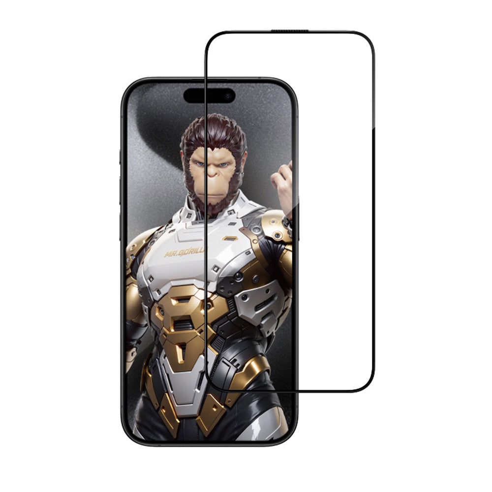 Προστατευτική μεμβράνη οθόνης Blueo AR Applicator Pro για Apple iPhone 16 Pro, ασφαλισμένο γυαλί, πλήρης κόλλα, 3D, μαύρο