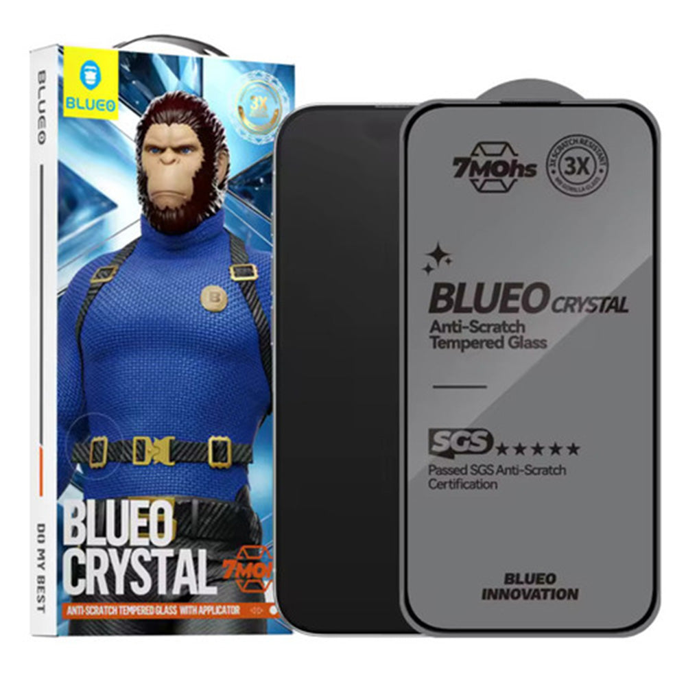 Προστατευτική Μεμβράνη Οθόνης Blueo Crystal Anti-Scratch για Apple iPhone 17 Air, Ενισχυμένο Γυαλί, Full Glue, Μαύρη