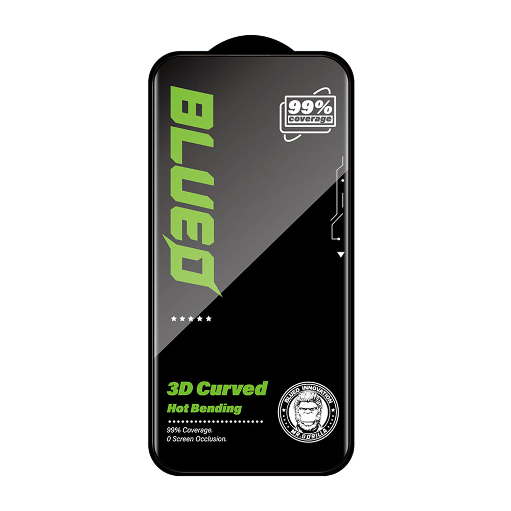 Προστατευτική μεμβράνη οθόνης Blueo HD για Apple iPhone 16 Pro, ασφαλισμένο γυαλί, πλήρης κόλλα, 3D, μαύρο
