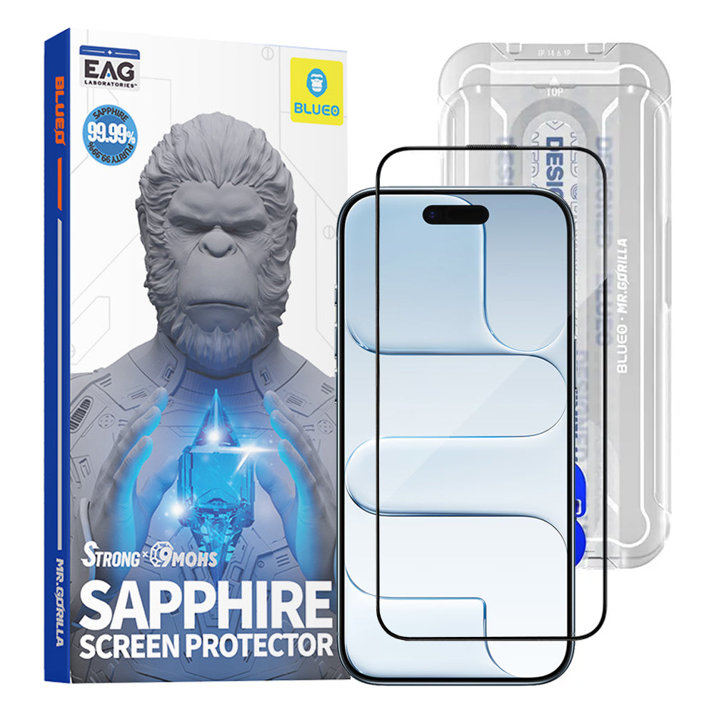 Προστατευτική Μεμβράνη Οθόνης Blueo Sapphire Applicator Pro για Apple iPhone 17 Air, Ενισχυμένο Γυαλί, Full Glue