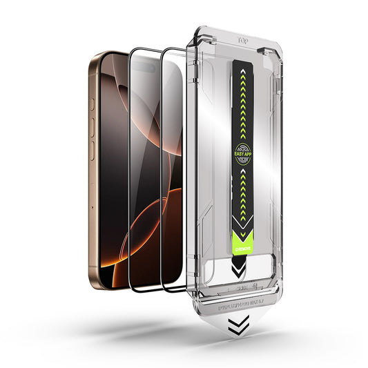 Προστατευτική Μεμβράνη Οθόνης Techsuit TitanGlass για Apple iPhone 17 Pro, Ενισχυμένο Γυαλί, Full Glue, Σετ 2 τεμαχίων, Μαύρη