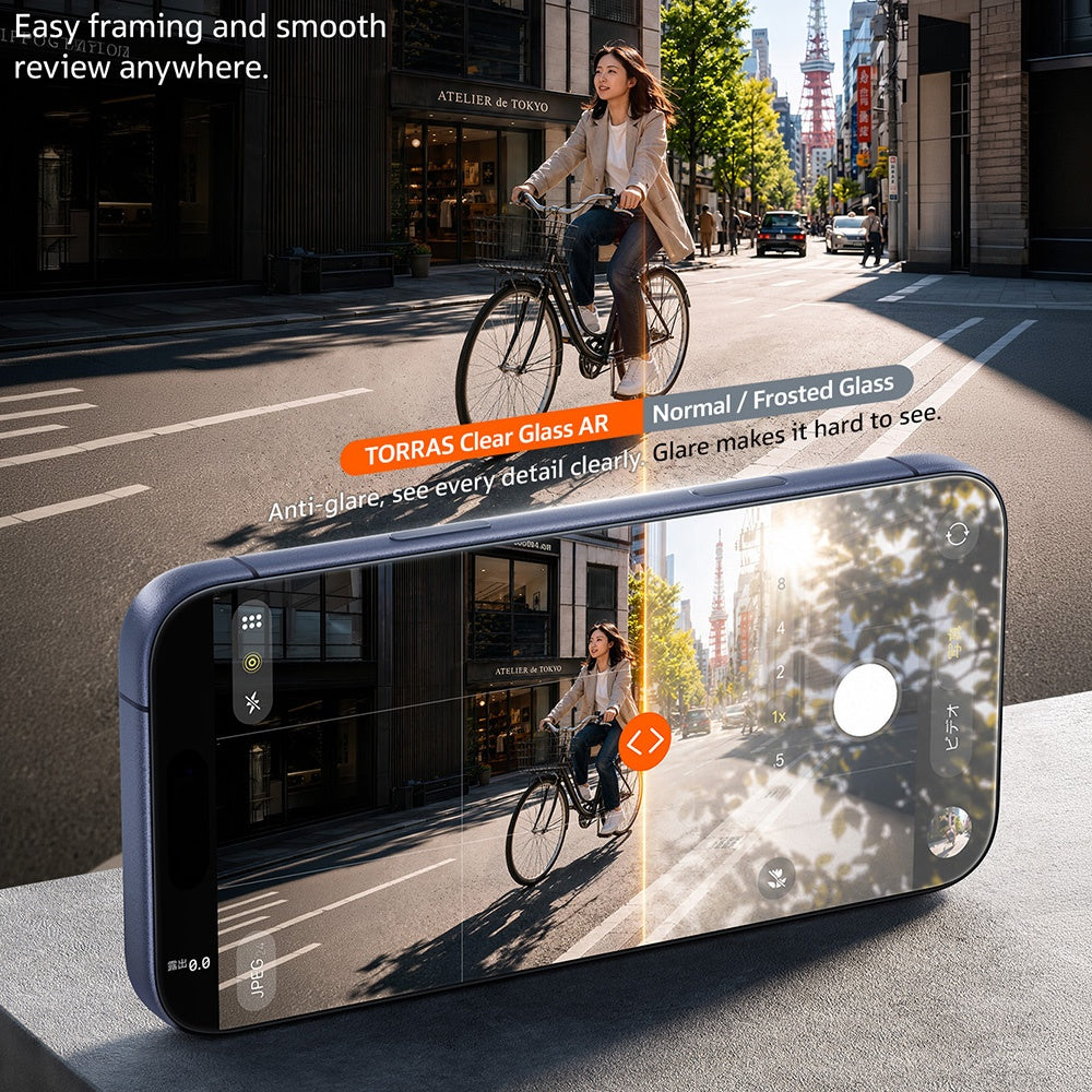 Προστατευτική μεμβράνη οθόνης Torras Sunview AR για Apple iPhone 18 Pro / 17 Pro, Ενισχυμένο γυαλί, Πλήρης κόλλα