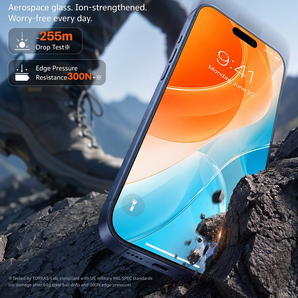 Προστατευτική μεμβράνη οθόνης Torras Sunview AR για Apple iPhone 18 Pro Max / 17 Pro Max, Ενισχυμένο γυαλί, Πλήρης κόλλα