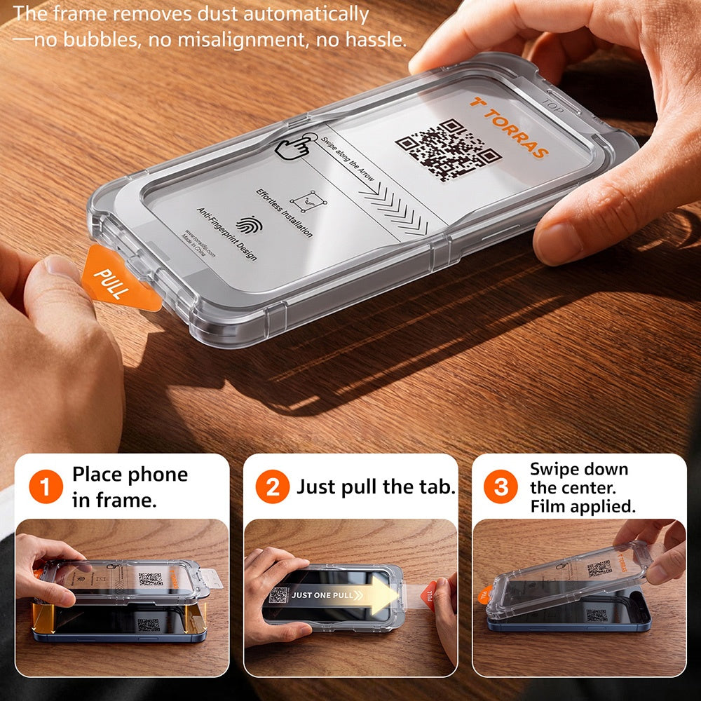 Προστατευτική μεμβράνη οθόνης Torras Sunview AR για Apple iPhone 18 Pro Max / 17 Pro Max, Ενισχυμένο γυαλί, Πλήρης κόλλα
