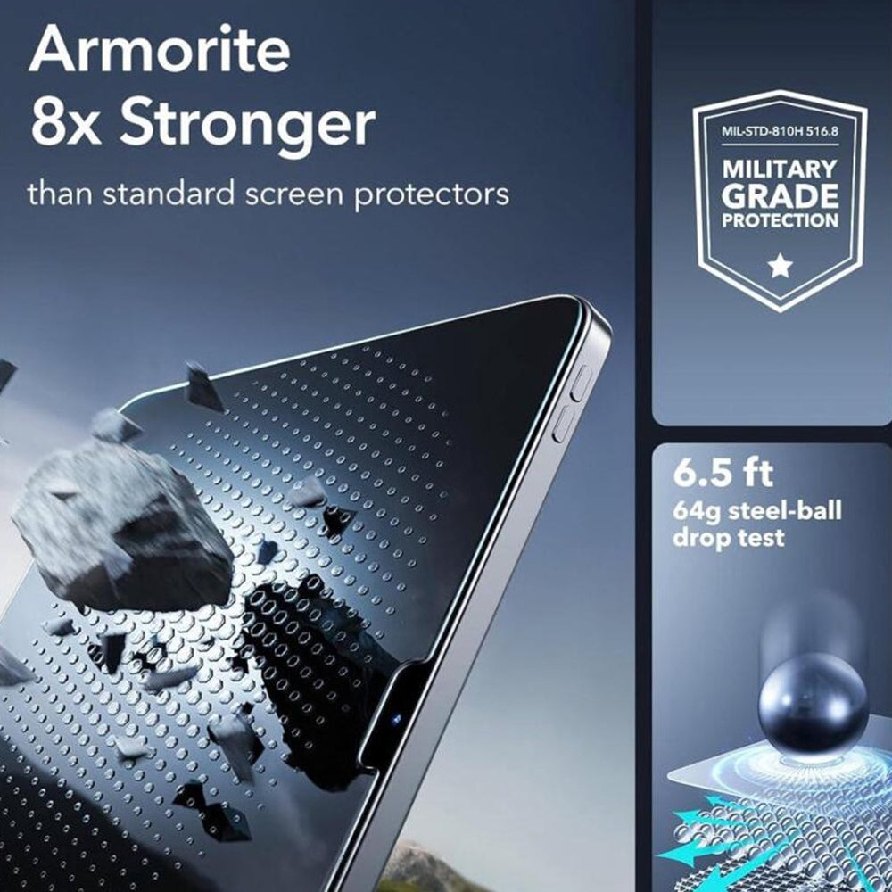 Προστατευτική Μεμβράνη Οθόνης ESR Armorite UltraFit για Apple iPad Air 13 (2025) / Air 13 (2024), Ενισχυμένο Γυαλί, Πλήρης Κόλληση, Σετ 2 τεμαχίων