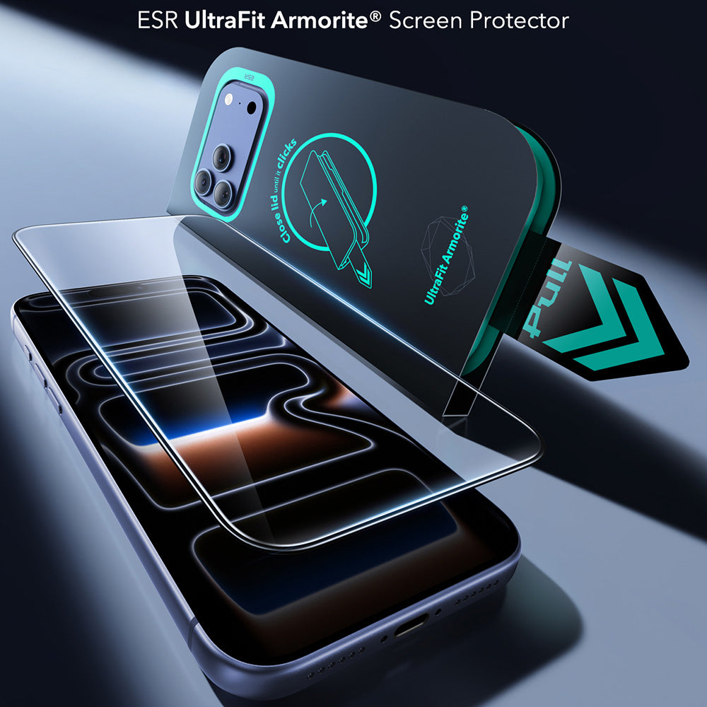 ESR Armorite UltraFit Screen Protector for Apple iPhone 18 Pro / 17 Pro, Tempered Glass, Full Glue, Set of 2 Pieces, Black