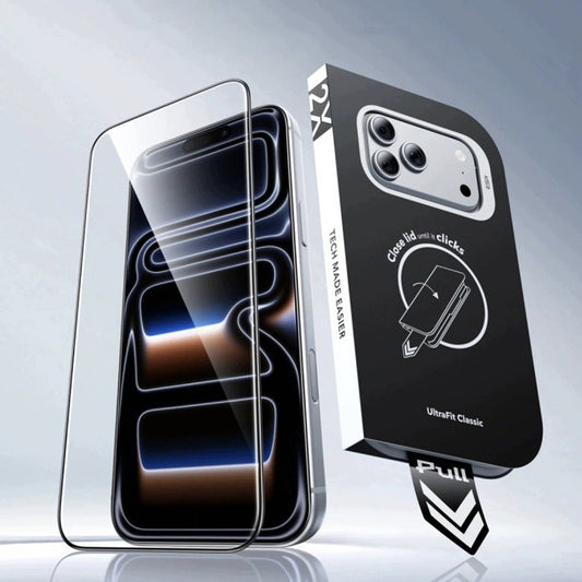 Προστατευτική μεμβράνη οθόνης ESR UltraFit Classic για Apple iPhone 18 Pro Max / 17 Pro Max, ασφαλισμένο γυαλί, πλήρης κόλλα, σετ 2 τεμαχίων, μαύρο