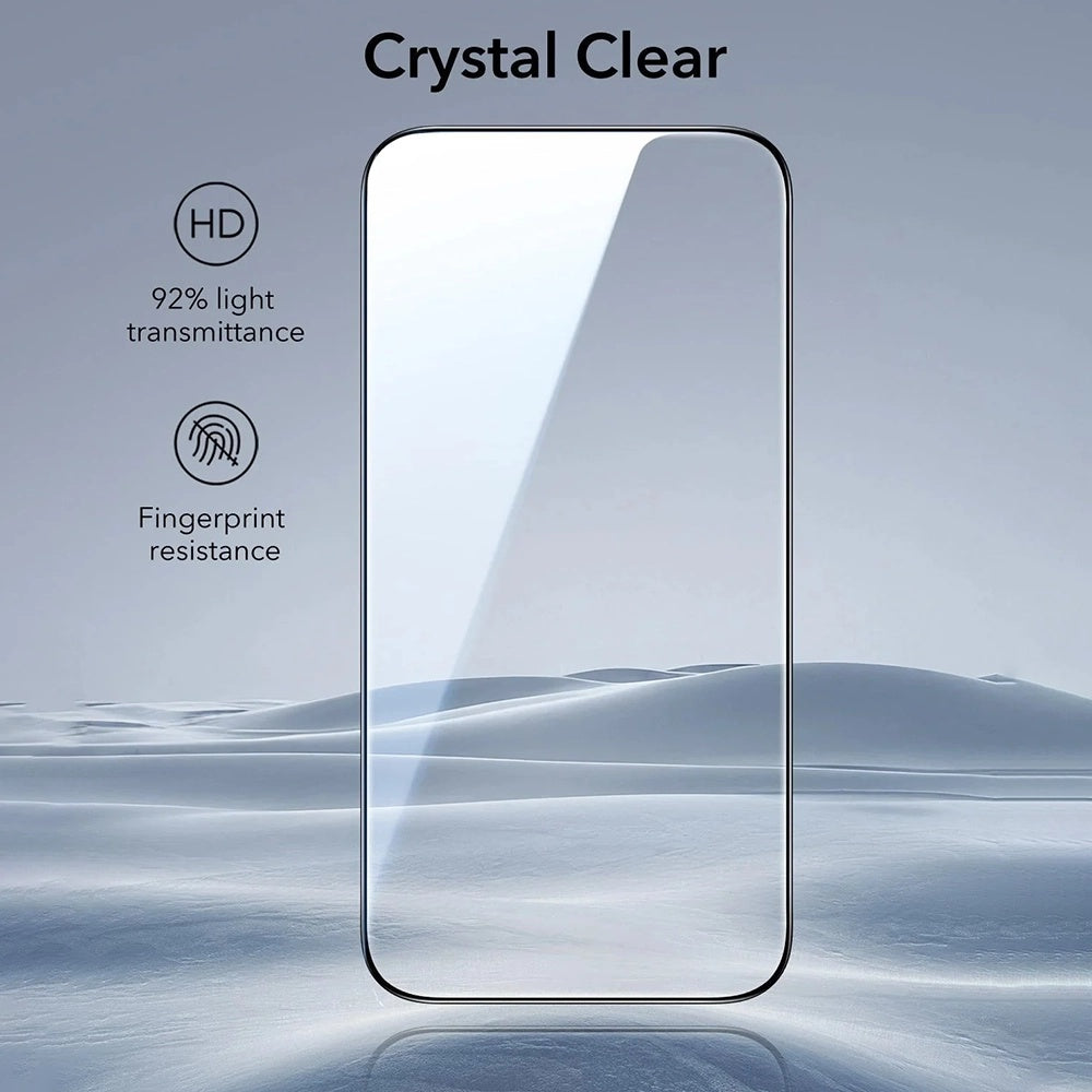 Προστατευτική Μεμβράνη Οθόνης ESR UltraFit για Apple iPhone 17 / 16 Pro, Ενισχυμένο Γυαλί, Full Glue, Σετ 3 τεμαχίων