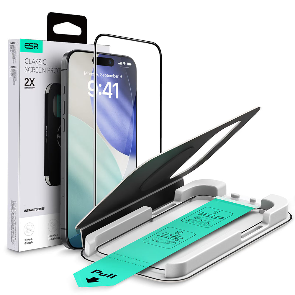 Προστατευτική Μεμβράνη Οθόνης ESR UltraFit για Apple iPhone 17 Air, Ενισχυμένο Γυαλί, Πλήρης Κόλληση, Μαύρη