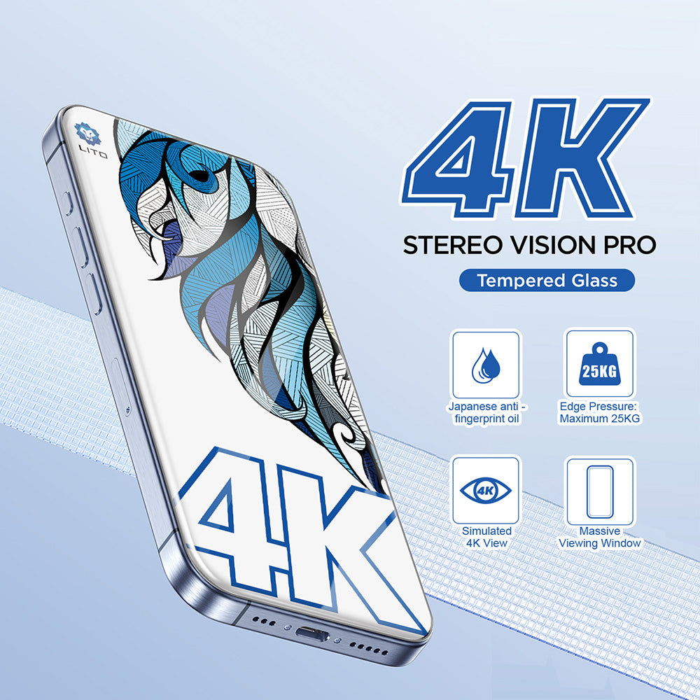 Προστατευτική Μεμβράνη Οθόνης Lito D+ Max 4K για Apple iPhone 17 / 16 Pro, Ενισχυμένο Γυαλί, Πλήρης Κόλληση, Μαύρη