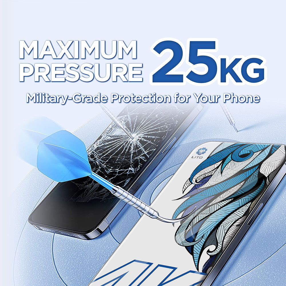 Προστατευτική Μεμβράνη Οθόνης Lito D+ Max 4K για Apple iPhone 17 / 16 Pro, Ενισχυμένο Γυαλί, Πλήρης Κόλληση, Μαύρη