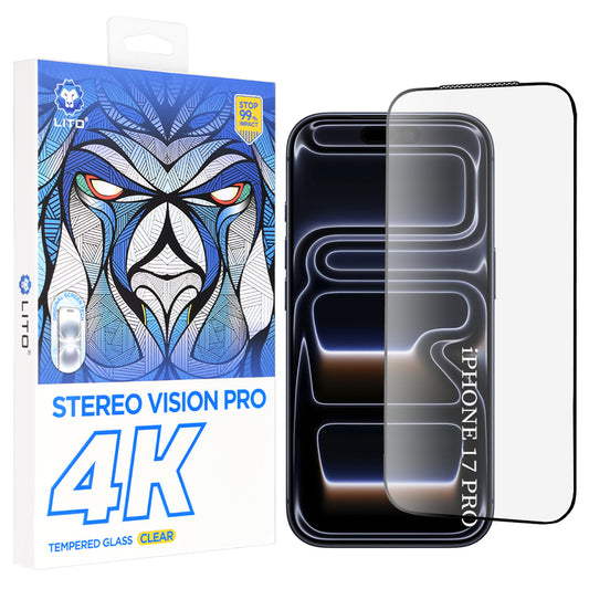 Προστατευτική Μεμβράνη Οθόνης Lito D+ Max 4K για Apple iPhone 17 Pro, Ενισχυμένο Γυαλί, Full Glue, Μαύρη