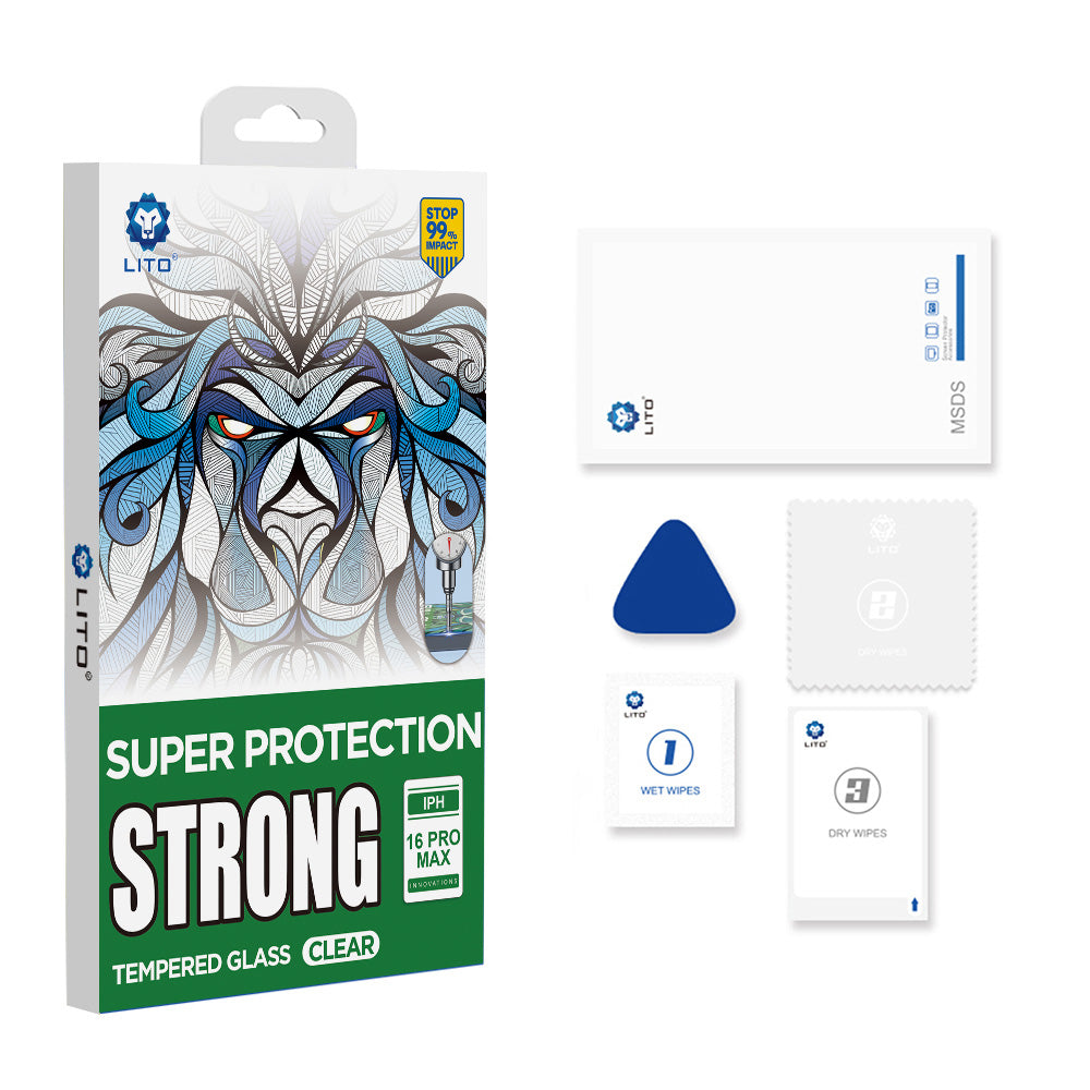 Προστατευτική Μεμβράνη Οθόνης Lito D+ Max Strong για Apple iPhone 17 Pro Max, Ενισχυμένο Γυαλί, Full Glue, Μαύρη