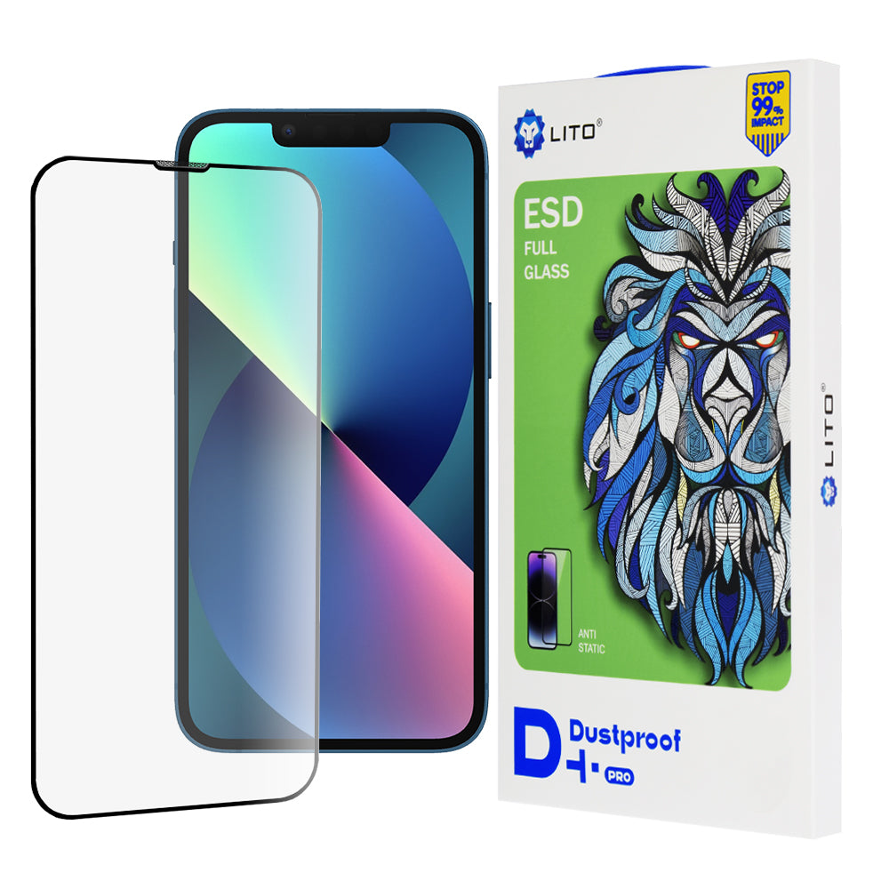Προστατευτική Μεμβράνη Οθόνης Lito D+ Pro Dustproof για Apple iPhone 14 / 13 Pro / 13, Ενισχυμένο Γυαλί, Πλήρης Κόλληση, Μαύρη