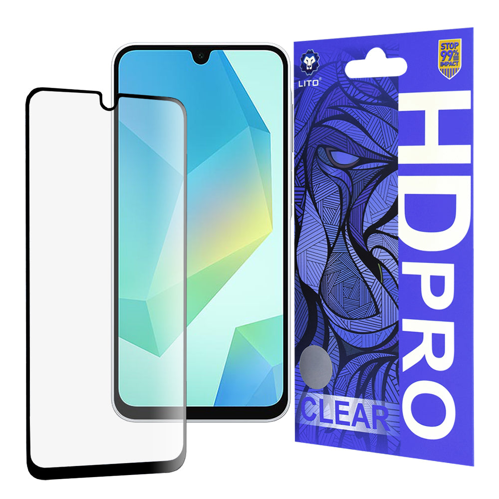 Προστατευτική μεμβράνη οθόνης Lito HD Pro Clear για Samsung Galaxy A16 5G A166 / A16 4G A165, Ασφαλισμένο γυαλί, Πλήρης κόλλα, Μαύρο