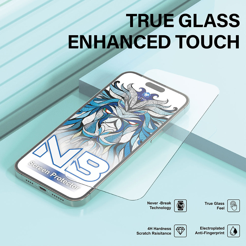 Προστατευτική Μεμβράνη Οθόνης Lito NB για Apple iPhone 17 / 16 Pro, Ενισχυμένο Γυαλί, Full Glue, Μαύρη
