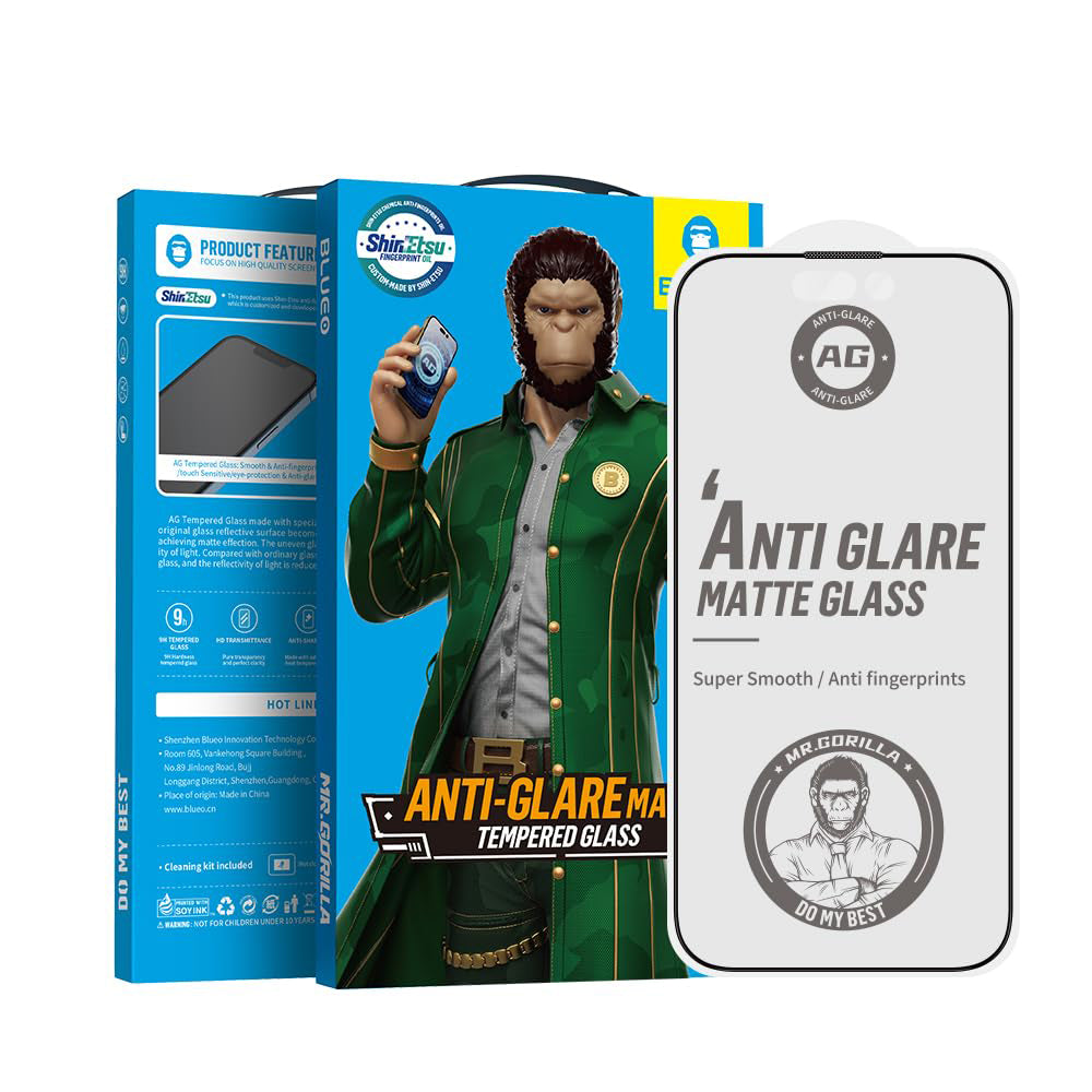 Προστατευτική Μεμβράνη Οθόνης Matte Blueo Anti-Glare για Apple iPhone 17 Air, Ενισχυμένο Γυαλί, Full Glue