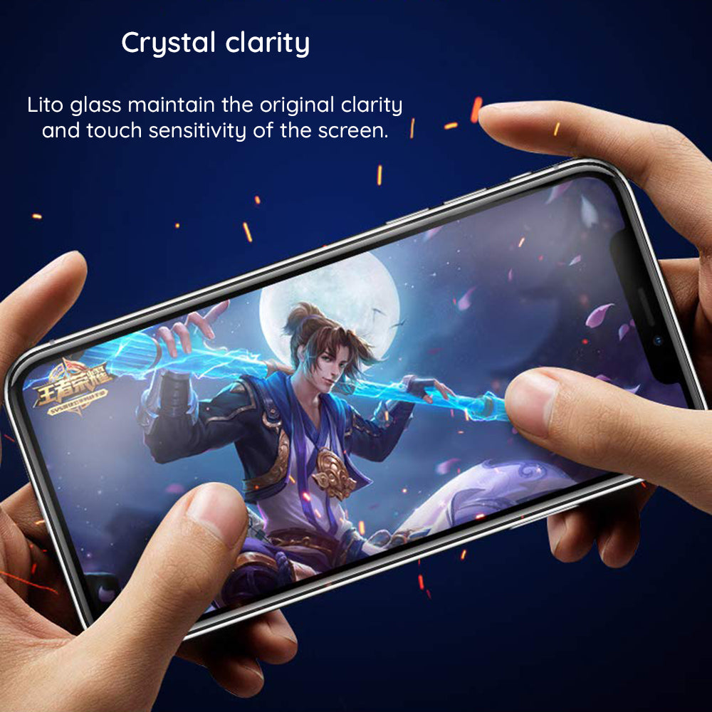 Προστατευτική μεμβράνη οθόνης Matte Lito HD Pro για Apple iPhone 16 Pro, Ασφαλισμένο γυαλί, Πλήρης κόλλα, Μαύρο