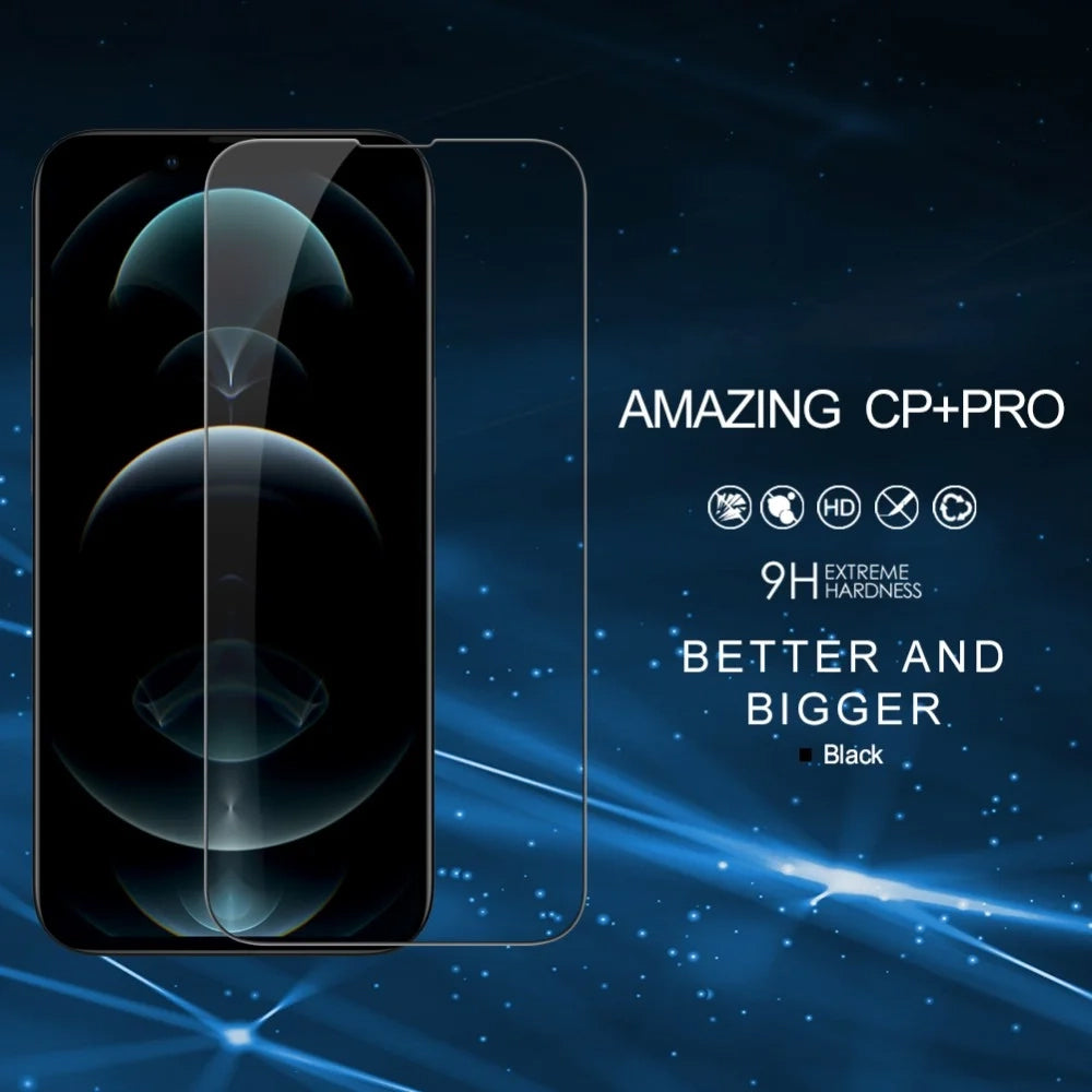 Nillkin CP+ Pro Screen Protector for Apple iPhone 17e / 16e / 14 / 13 Pro / 13, Tempered Glass, Full Glue, Black