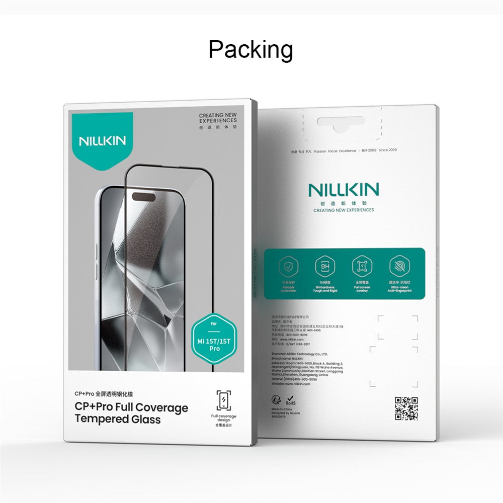 Προστατευτική μεμβράνη οθόνης Nillkin CP+ Pro για Xiaomi 15T Pro / 15T, Ασφαλισμένο γυαλί, Πλήρης κόλλα, Μαύρο