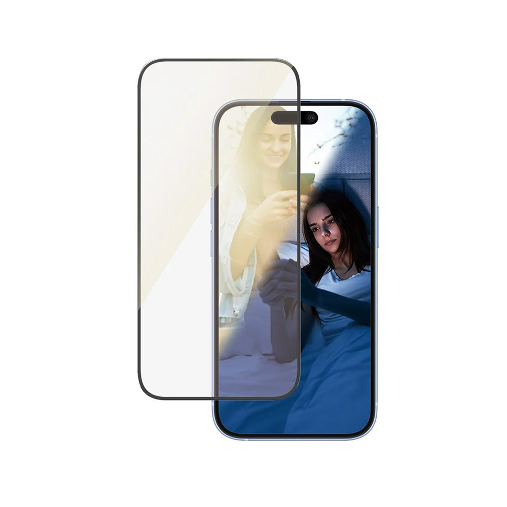 Προστατευτική Μεμβράνη Οθόνης PanzerGlass Ultra-Wide Fit EyeCare για Apple iPhone 16 / 15, Ενισχυμένο Γυαλί, Πλήρης Κόλληση, Μαύρη