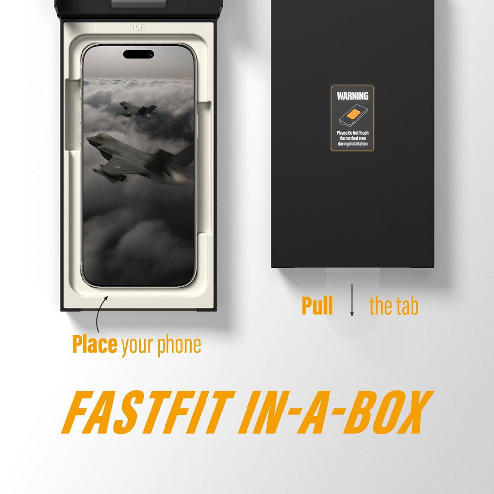 Προστατευτική Μεμβράνη Οθόνης PanzerGlass Ultra-Wide Fit Stealth Fastfit για Apple iPhone 17 / 16 Pro, Ενισχυμένο Γυαλί, Πλήρης Κόλληση, Μαύρη