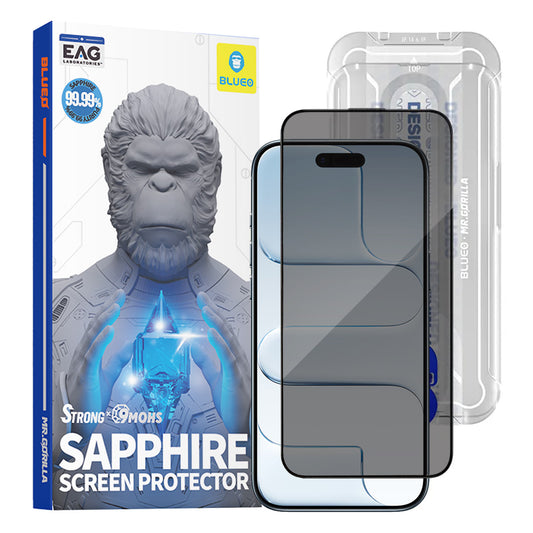 Προστατευτική Μεμβράνη Οθόνης Privacy Blueo Sapphire Applicator Pro για Apple iPhone 17 Air, Ενισχυμένο Γυαλί, Full Glue