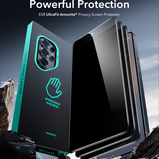 Προστατευτική Μεμβράνη Οθόνης Privacy ESR Armorite για Samsung Galaxy S26 Ultra, Ενισχυμένο Γυαλί, Full Glue