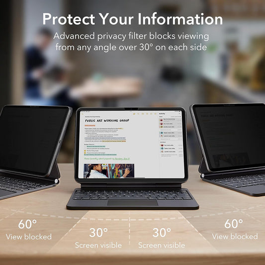Προστατευτική Μεμβράνη Οθόνης Privacy ESR Magnetic για Apple iPad Pro 11 (2024), Πλαστική