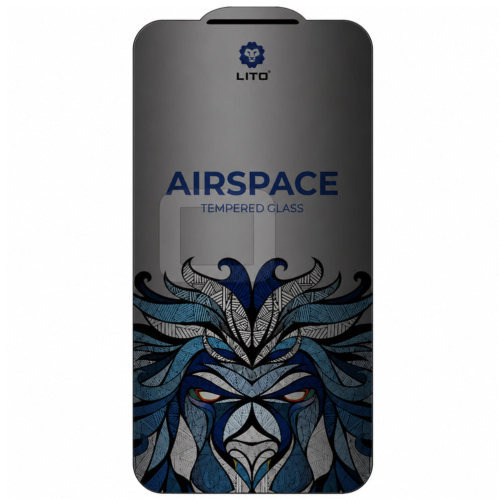 Προστατευτική μεμβράνη οθόνης Privacy Lito Airspace Border για Apple iPhone 18 Pro, Ασφαλισμένο γυαλί, Πλήρης κόλλα