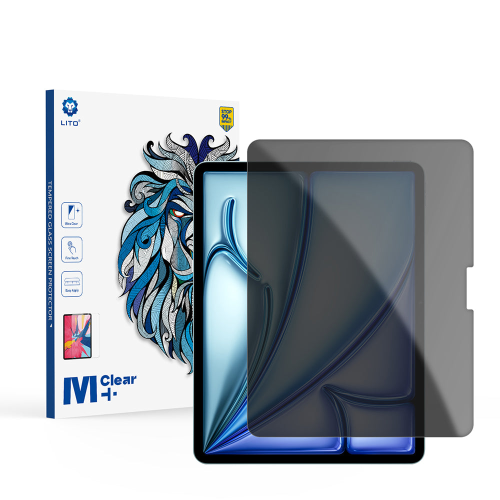 Προστατευτική μεμβράνη οθόνης Privacy Lito Classic για Apple iPad Air 13 (2026) / Air 13 (2024), Ασφαλισμένο γυαλί, Full Glue, 2.5D