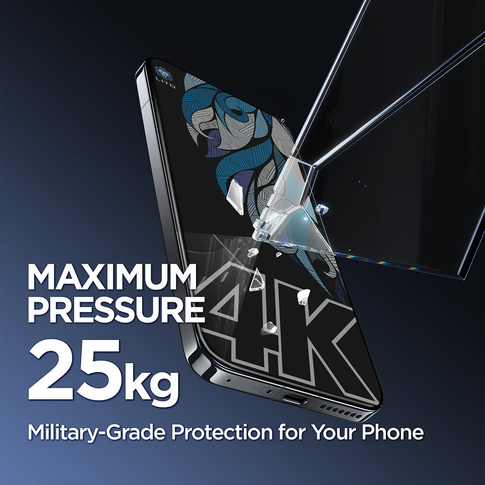 Προστατευτική Μεμβράνη Οθόνης Privacy Lito D+ Max 4K για Apple iPhone 17 Pro, Ενισχυμένο Γυαλί, Full Glue