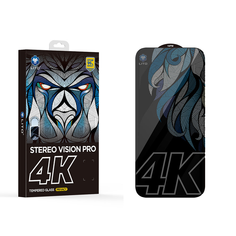 Προστατευτική Μεμβράνη Οθόνης Privacy Lito D+ Max 4K για Apple iPhone 17 Pro, Ενισχυμένο Γυαλί, Full Glue