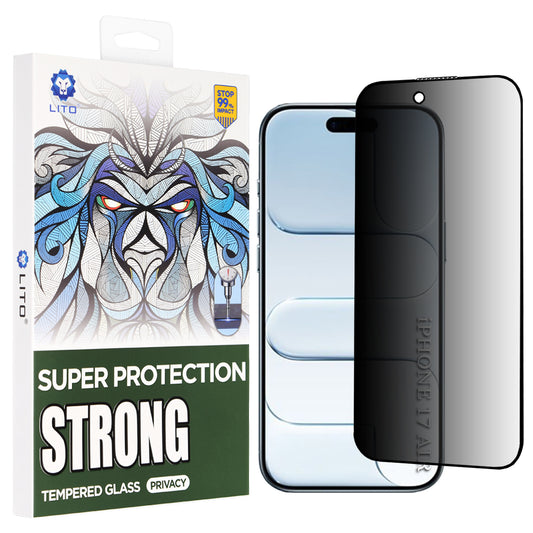 Προστατευτική Μεμβράνη Οθόνης Privacy Lito D+ Max Strong για Apple iPhone 17 Air, Ενισχυμένο Γυαλί, Full Glue