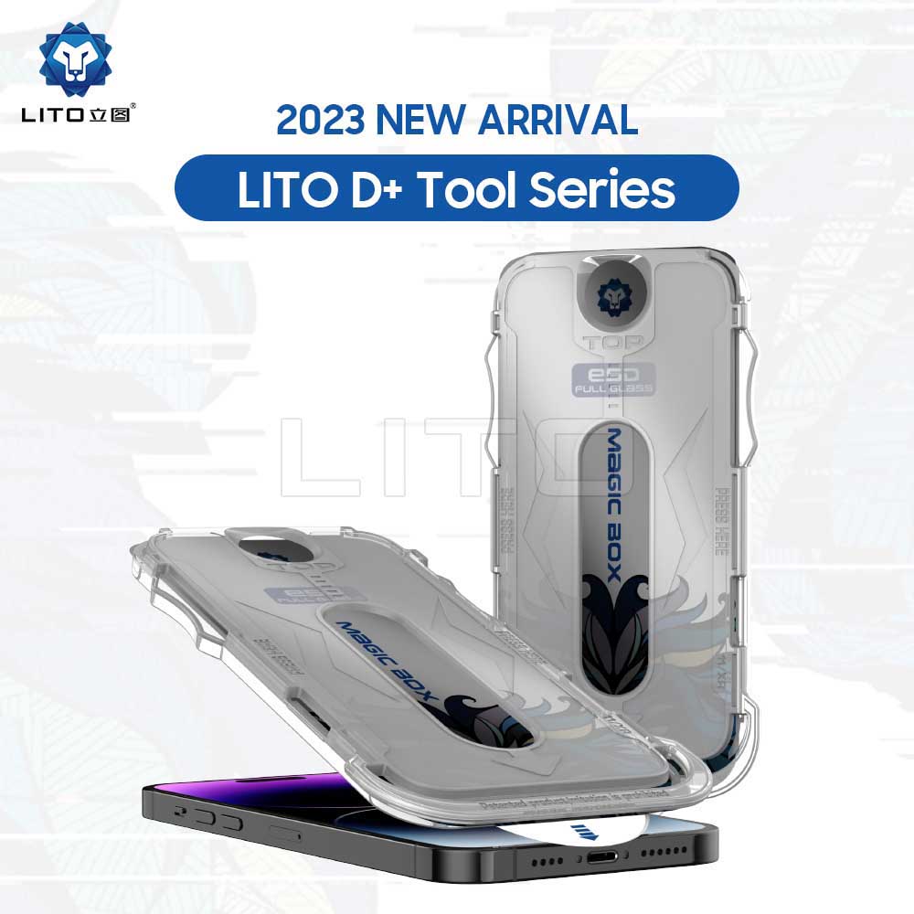 Προστατευτική μεμβράνη οθόνης Privacy Lito Magic Glass Box D+ Tools για Apple iPhone 14 Plus / 13 Pro Max, Ασφαλισμένο γυαλί, Πλήρης κόλλα