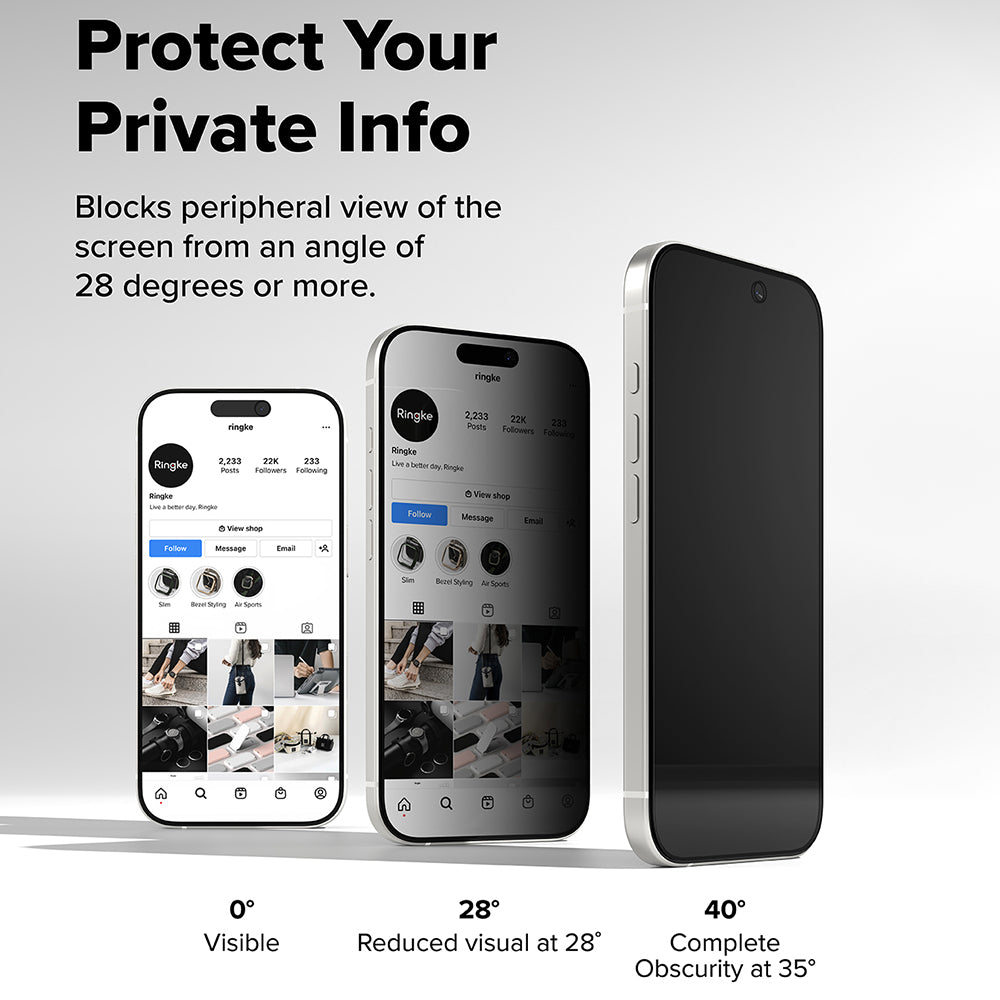 Προστατευτική μεμβράνη οθόνης Privacy Ringke Easy Slide για Apple iPhone 18 Pro Max / 17 Pro Max, Ασφαλισμένο γυαλί, Πλήρης κόλλα, Σετ 2 τεμαχίων