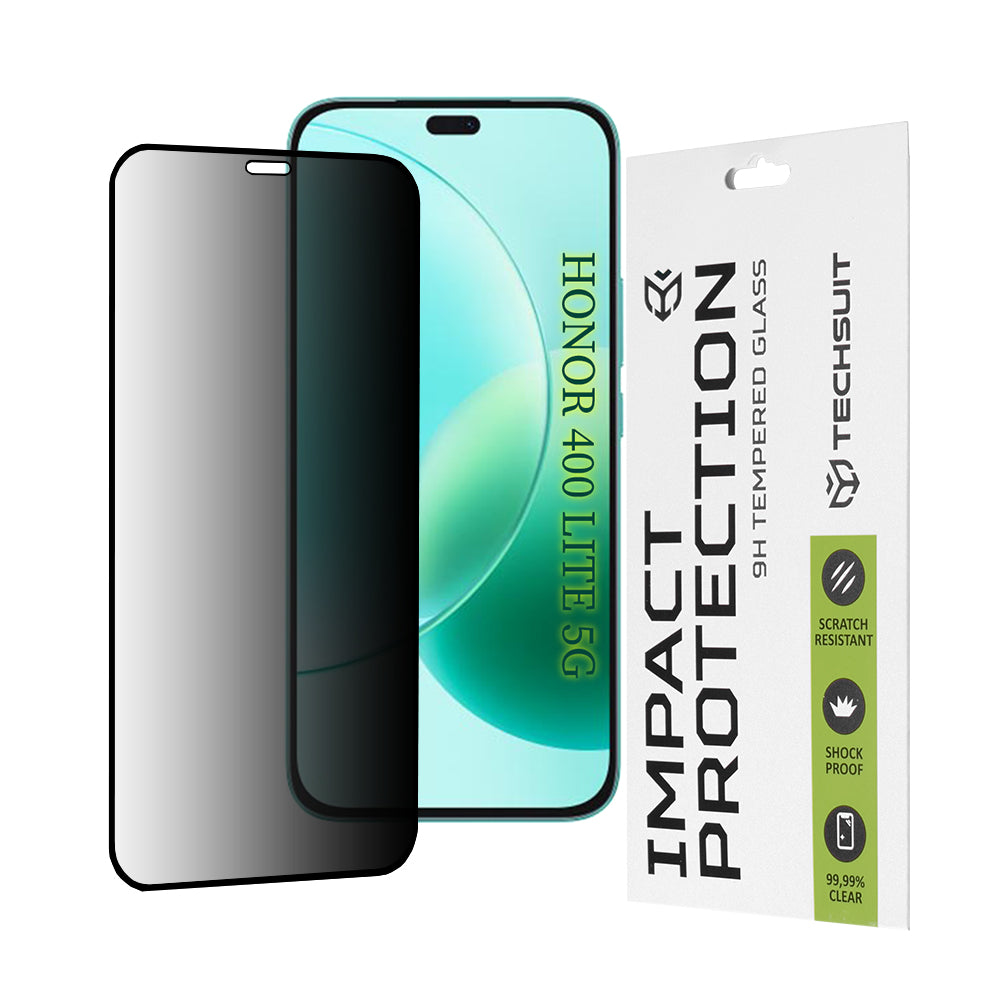 Προστατευτική μεμβράνη οθόνης Privacy Techsuit για Honor 400 Lite / X8c / X8b, Ασφαλισμένο γυαλί, Full Glue, 111D