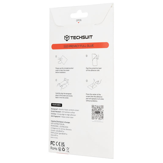 Privacy Techsuit Screen Protection Film for Motorola Edge 70, Tempered Glass, Full Glue, 111D